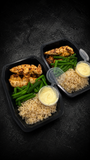 Lemon Pepper Chicken Tenders w/ Green Beans, Brown Rice & Whole Egg Aioli