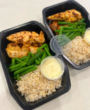 Lemon Pepper Chicken Tenders w/ Green Beans, Brown Rice & Whole Egg Aioli