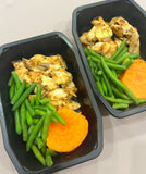 Lemon Pepper Chicken Tenderloins w/ Sweet potato & Green Beans